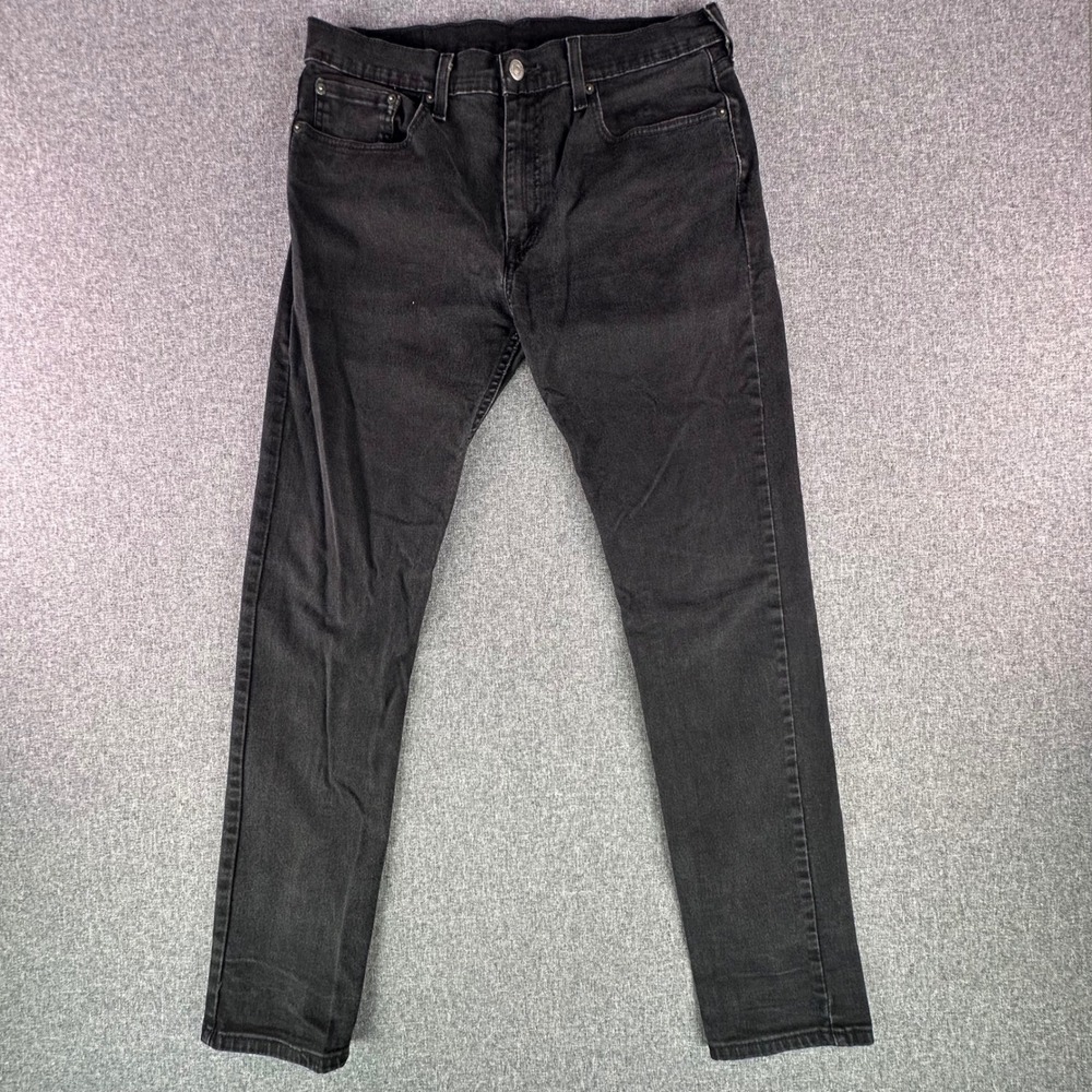 Levi's Jeans Mens 33x34 502 Regular Taper Black Stretch Denim WaterLess